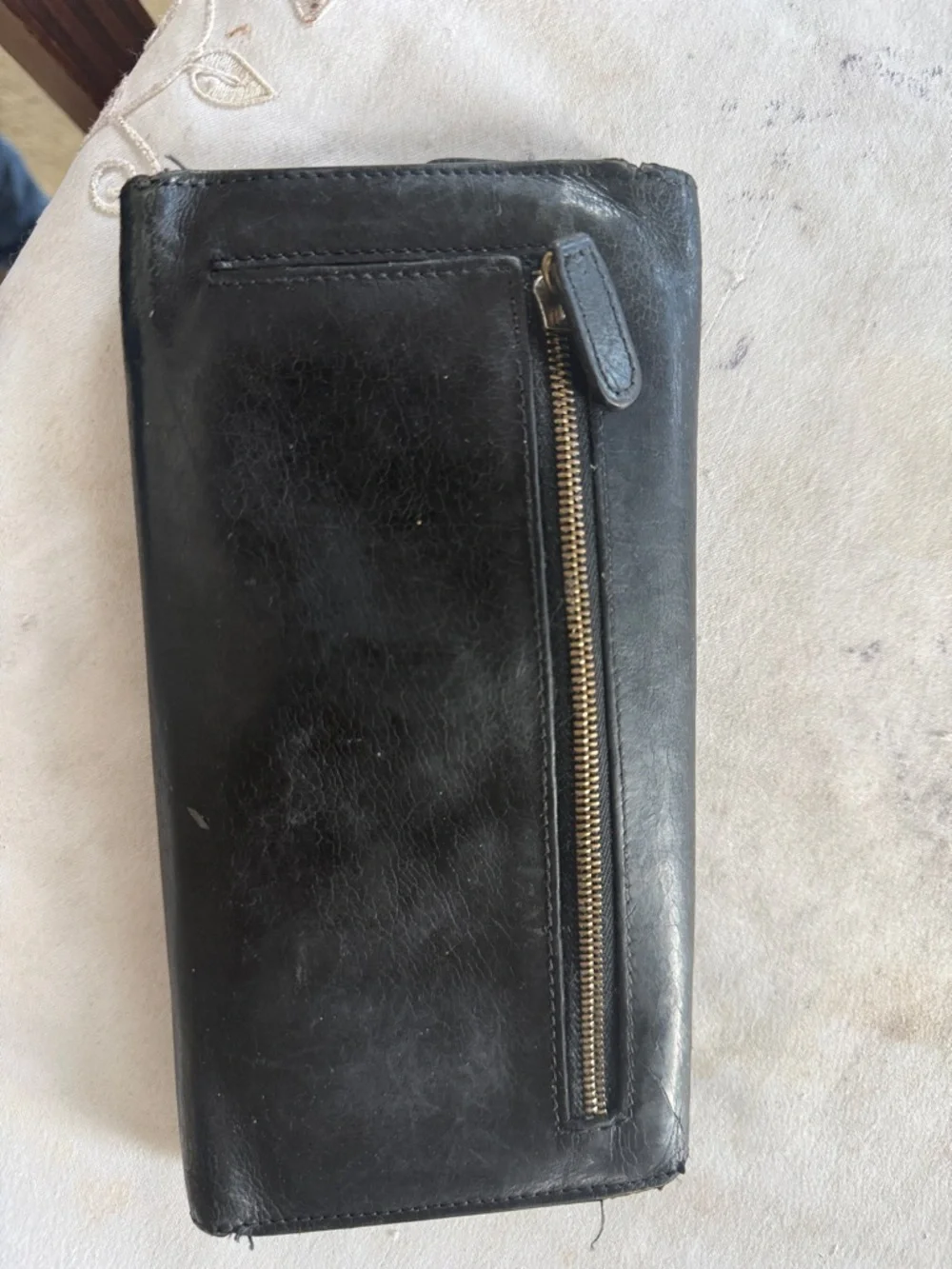 COACH ladies, vintage black, leather wallet, and preowned good condition